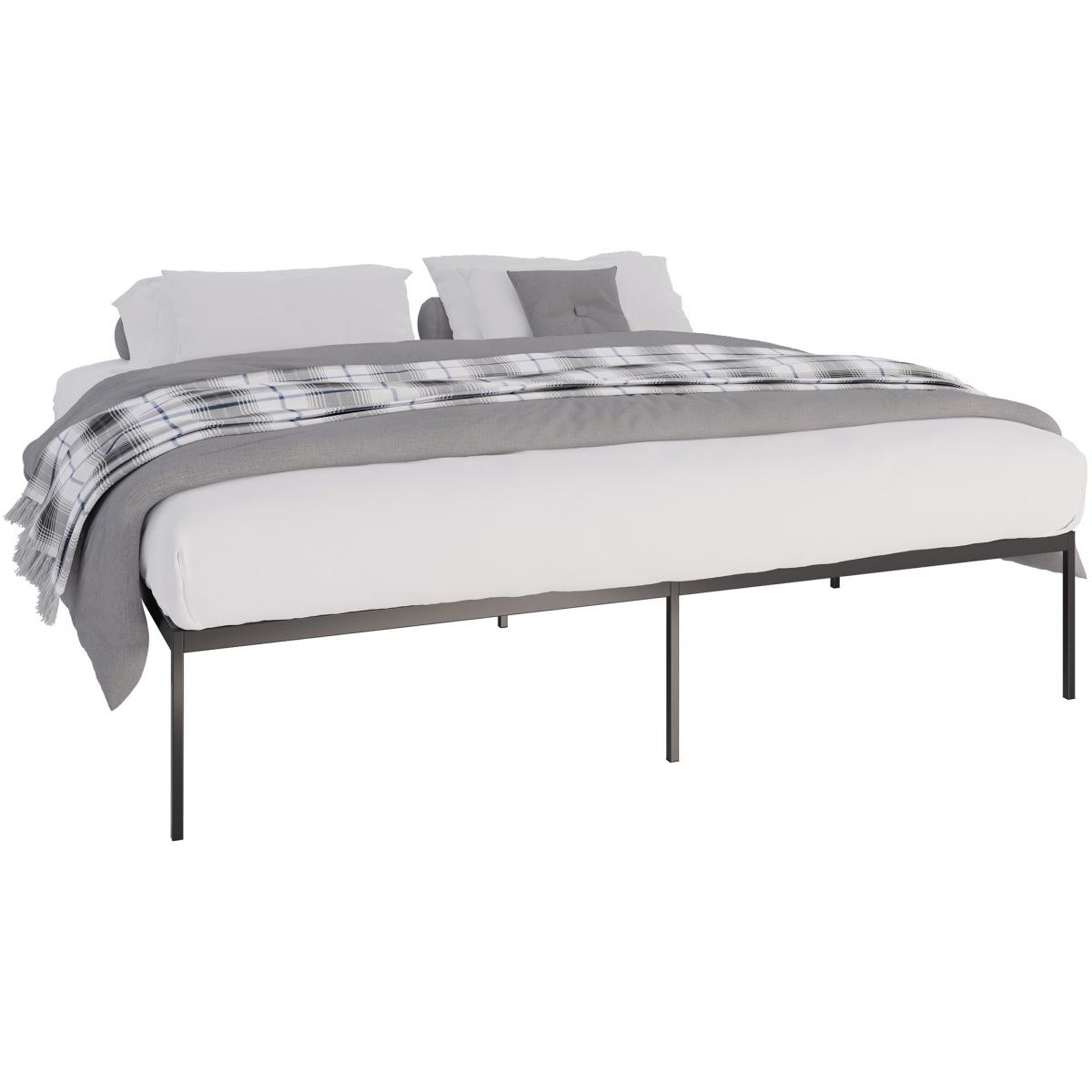 Metallbett HLO-CP1 200x200x42 cm ~ schwarz
