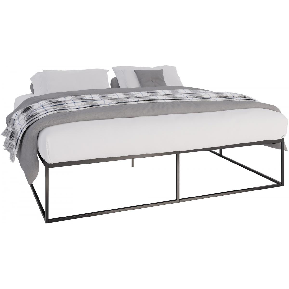 Metallbett HLO-CP4 200x200x46 cm ~ schwarz
