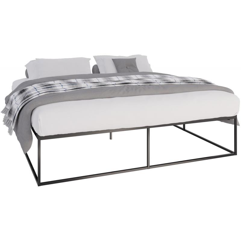 Metallbett HLO-CP4 200x200x46 cm ~ schwarz