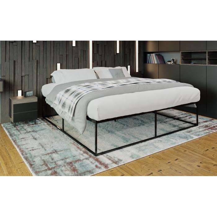 Metallbett HLO-CP4 200x200x46 cm ~ schwarz