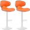 2er Set Barhocker HLO-CP29 V2 Kunstleder wei ~ orange