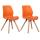 2er Set Stuhl HLO-CP89 Kunststoff ~ orange