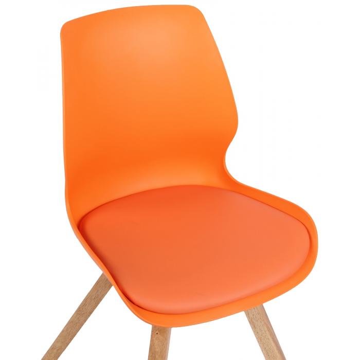 2er Set Stuhl HLO-CP89 Kunststoff ~ orange