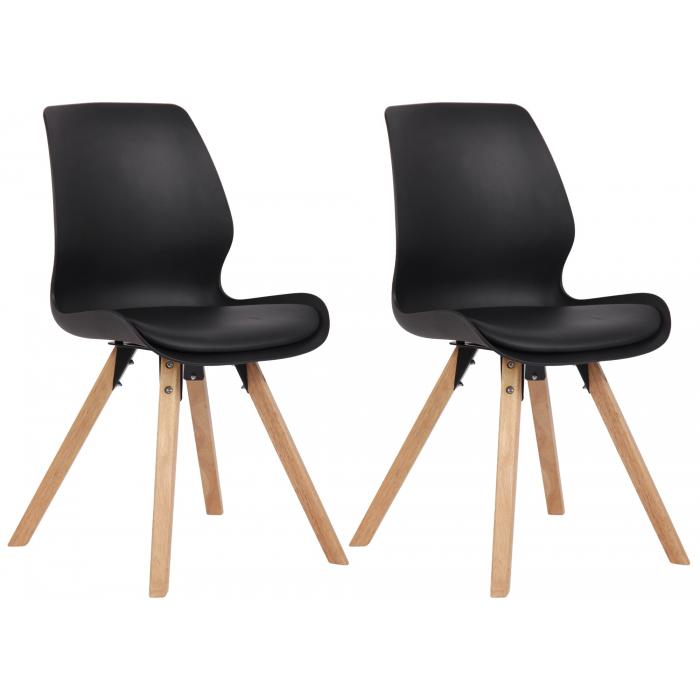 2er Set Stuhl HLO-CP89 Kunststoff ~ schwarz
