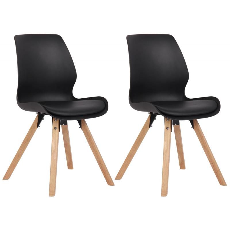 2er Set Stuhl HLO-CP89 Kunststoff ~ schwarz