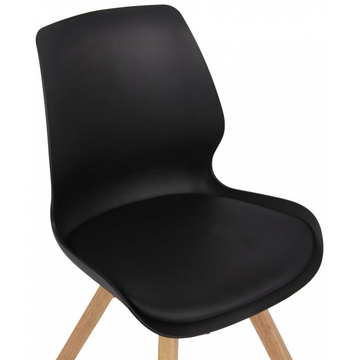 2er Set Stuhl HLO-CP89 Kunststoff ~ schwarz