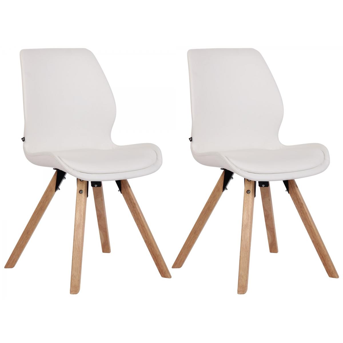 2er Set Stuhl HLO-CP5 Kunstleder ~ wei