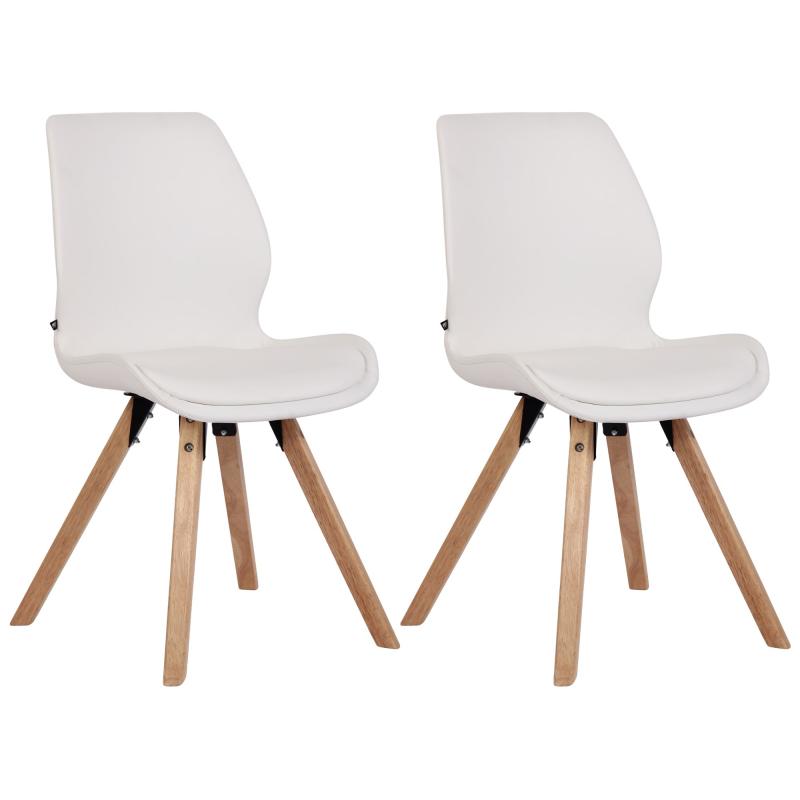 2er Set Stuhl HLO-CP5 Kunstleder ~ wei