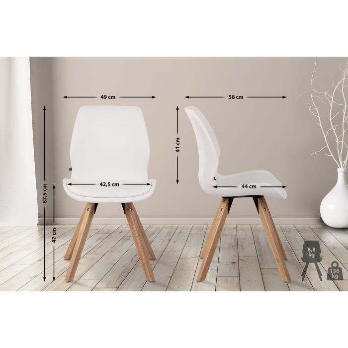 2er Set Stuhl HLO-CP5 Kunstleder ~ wei