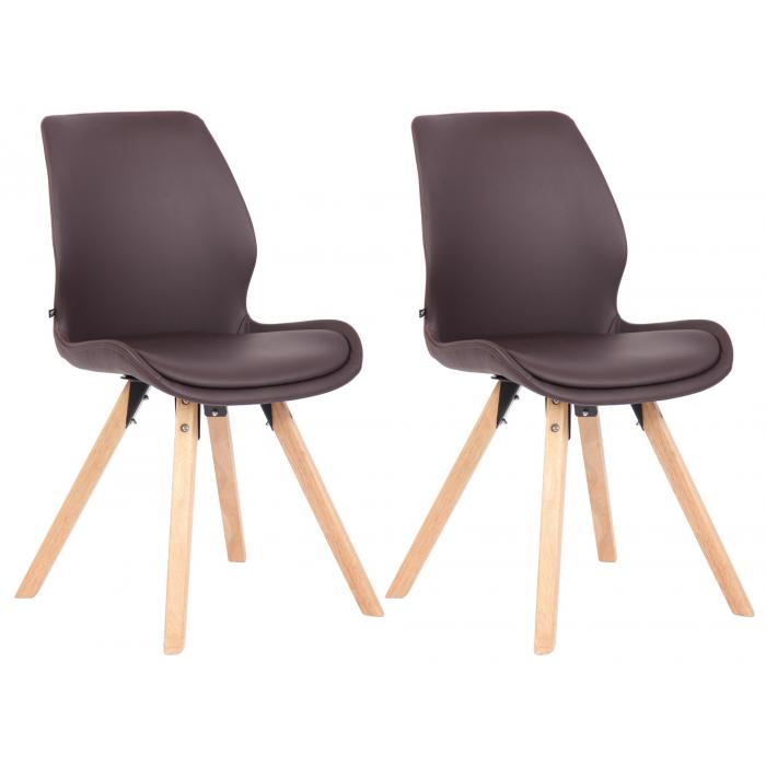 2er Set Stuhl HLO-CP5 Kunstleder ~ braun