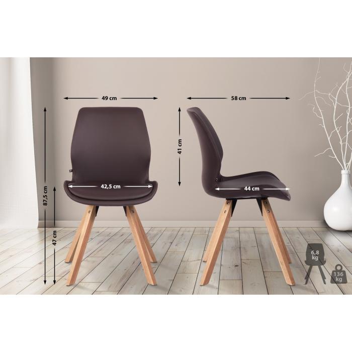 2er Set Stuhl HLO-CP5 Kunstleder ~ braun