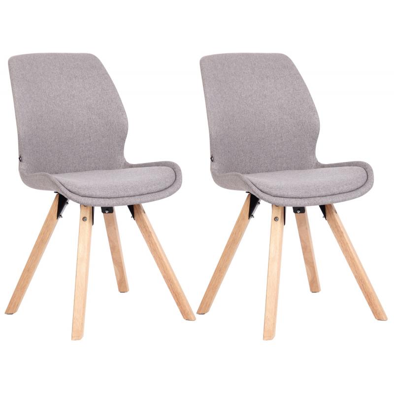 2er Set Stuhl HLO-CP23 Stoff ~ grau
