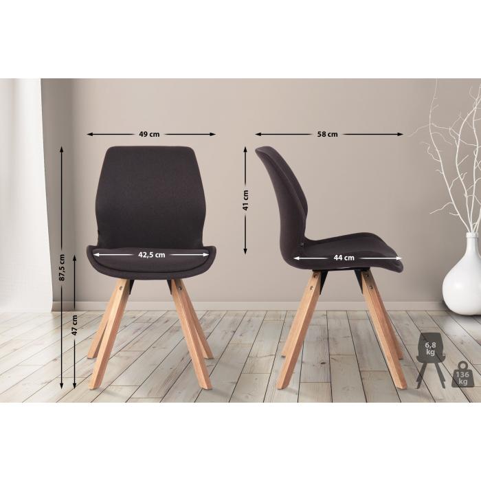 2er Set Stuhl HLO-CP23 Stoff ~ schwarz