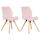 2er Set Stuhl HLO-CP21 Samt ~ pink