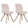 2er Set Stuhl HLO-CP21 Samt ~ creme