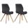 2er Set Stuhl HLO-CP21 Samt ~ dunkelgrau