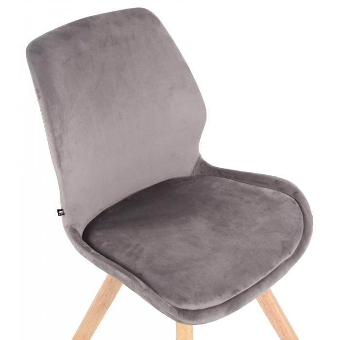 2er Set Stuhl HLO-CP21 Samt ~ grau