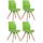 4er Set Stuhl HLO-CP89 Kunststoff ~ grn