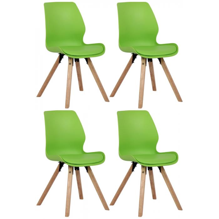 4er Set Stuhl HLO-CP89 Kunststoff ~ grn