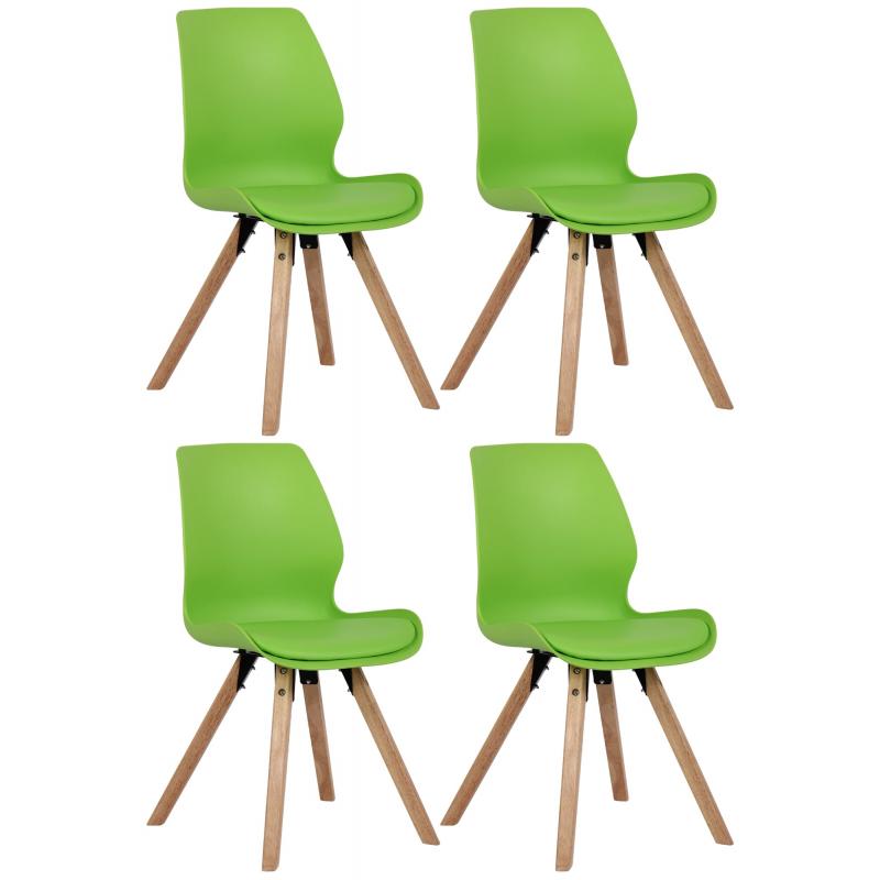 4er Set Stuhl HLO-CP89 Kunststoff ~ grn