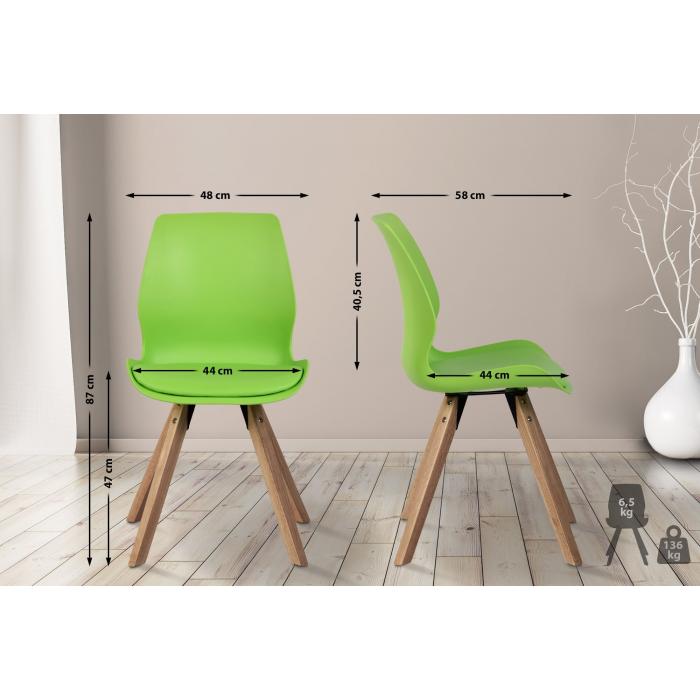 4er Set Stuhl HLO-CP89 Kunststoff ~ grn