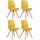 4er Set Stuhl HLO-CP89 Kunststoff ~ gelb