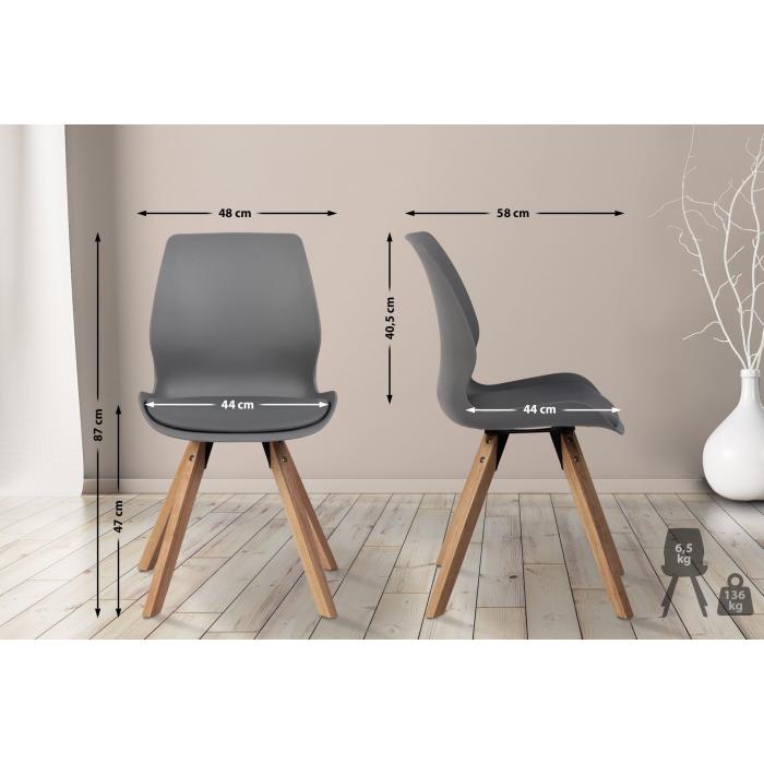 4er Set Stuhl HLO-CP89 Kunststoff ~ grau