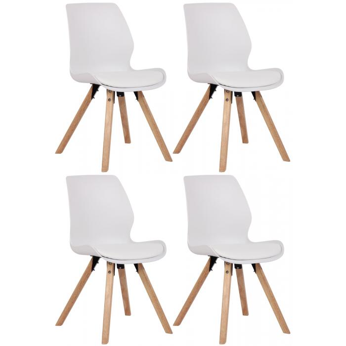 4er Set Stuhl HLO-CP89 Kunststoff ~ wei