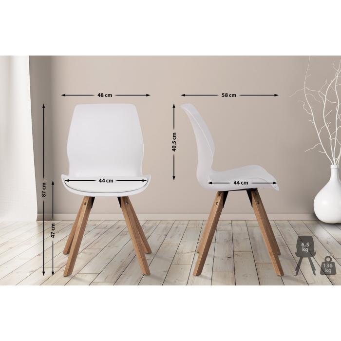 4er Set Stuhl HLO-CP89 Kunststoff ~ wei