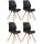4er Set Stuhl HLO-CP89 Kunststoff ~ schwarz