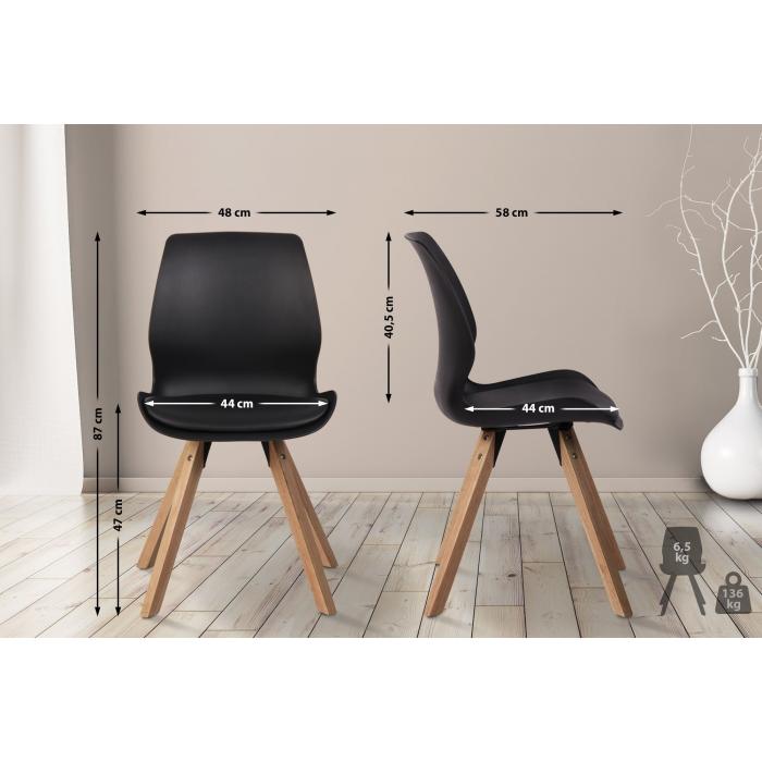 4er Set Stuhl HLO-CP89 Kunststoff ~ schwarz
