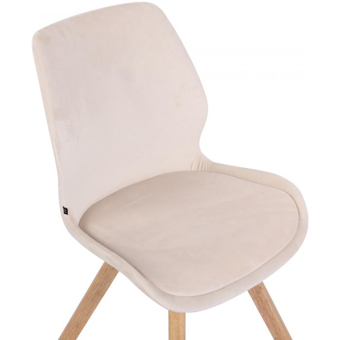 4er Set Stuhl HLO-CP21 Samt ~ creme