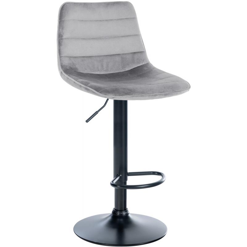 Barhocker HLO-CP276 Samt Schwarz ~ grau