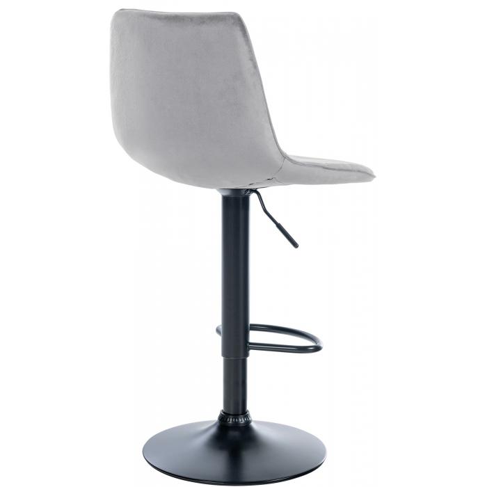 Barhocker HLO-CP276 Samt Schwarz ~ grau
