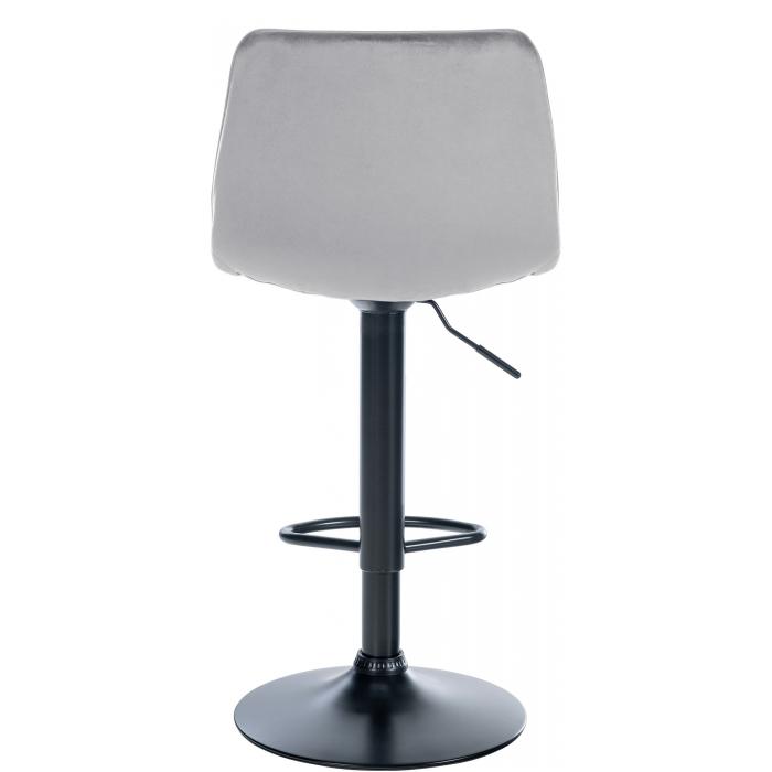 Barhocker HLO-CP276 Samt Schwarz ~ grau