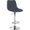 Barhocker HLO-CP274 Stoff Chrom ~ dunkelgrau