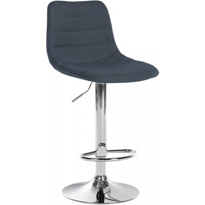 Barhocker HLO-CP274 Stoff Chrom ~ dunkelgrau
