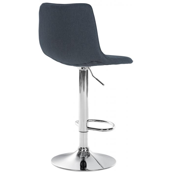 Barhocker HLO-CP274 Stoff Chrom ~ dunkelgrau
