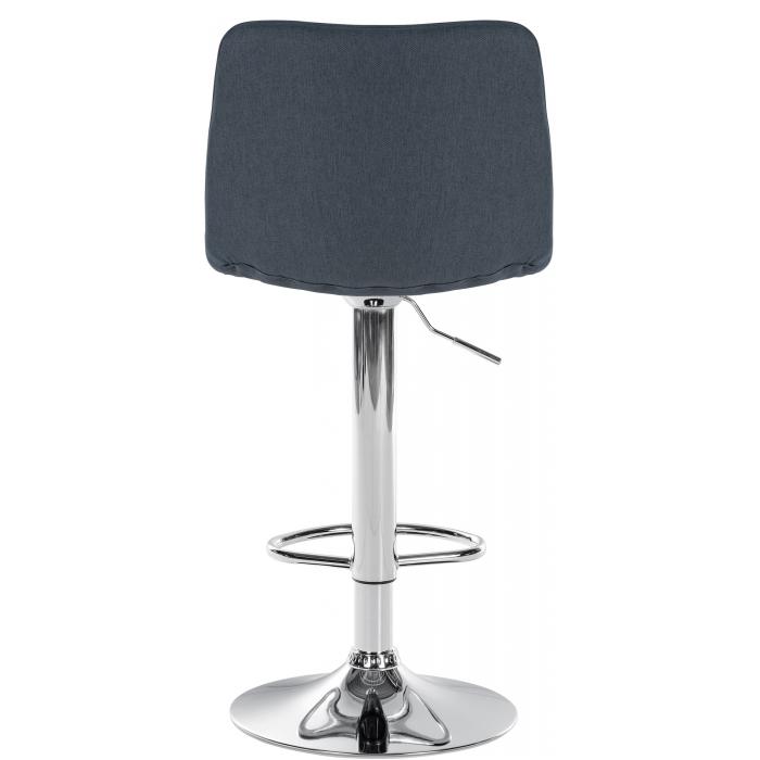 Barhocker HLO-CP274 Stoff Chrom ~ dunkelgrau