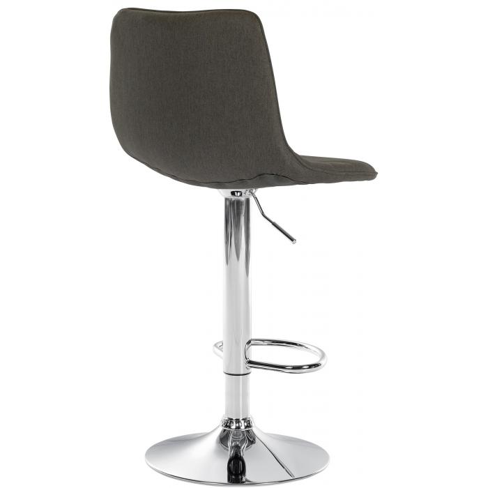 Barhocker HLO-CP274 Stoff Chrom ~ taupe