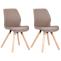 2er Set Stuhl HLO-CP23 Stoff ~ taupe
