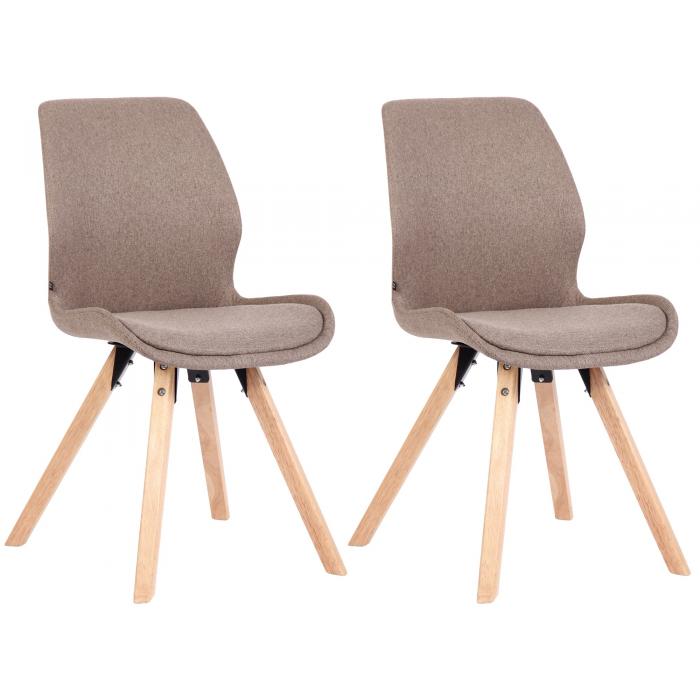 2er Set Stuhl HLO-CP23 Stoff ~ taupe