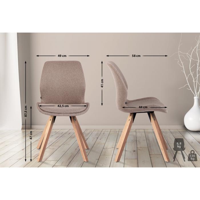 2er Set Stuhl HLO-CP23 Stoff ~ taupe