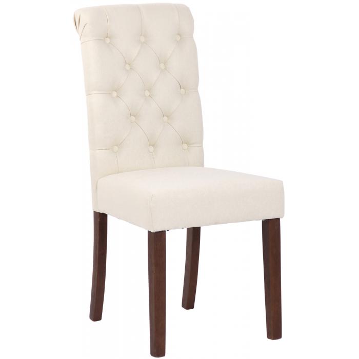 2er Set Esszimmersthle HLO-CP16 Stoff ~ creme