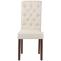 2er Set Esszimmersthle HLO-CP16 Stoff ~ creme