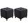 2er Set Sitzhocker HLO-CP85, antik-hell ~ schwarz