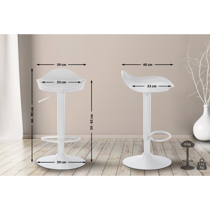 2er Set Barhocker HLO-CP237 ~ wei