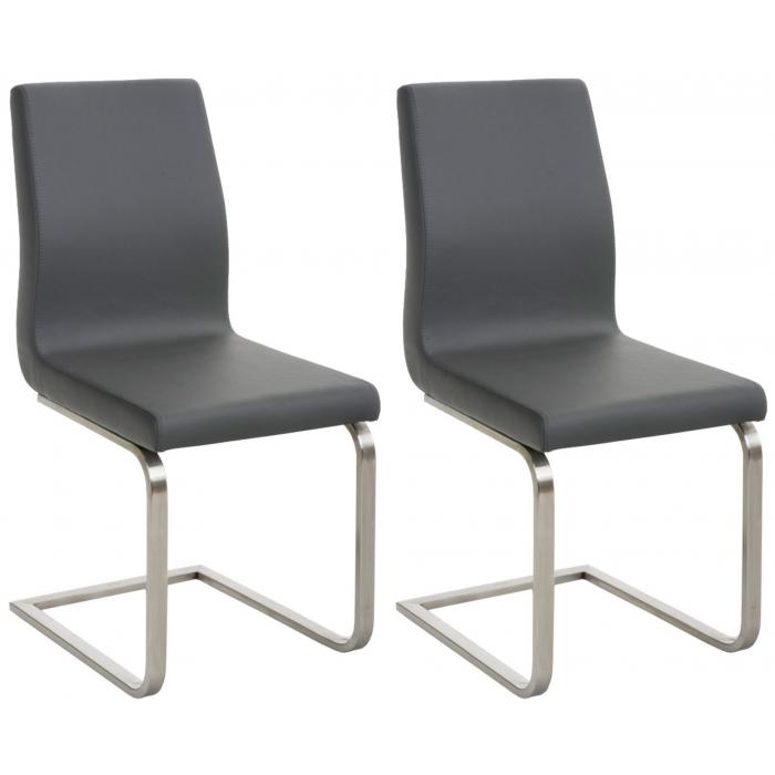 2er Set Esszimmersthle HLO-CP2 ~ grau