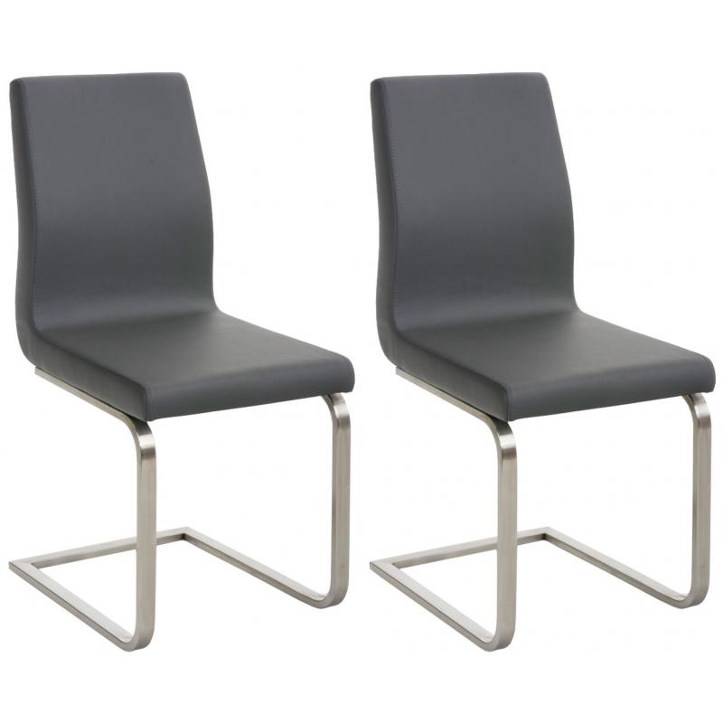 2er Set Esszimmersthle HLO-CP2 ~ grau
