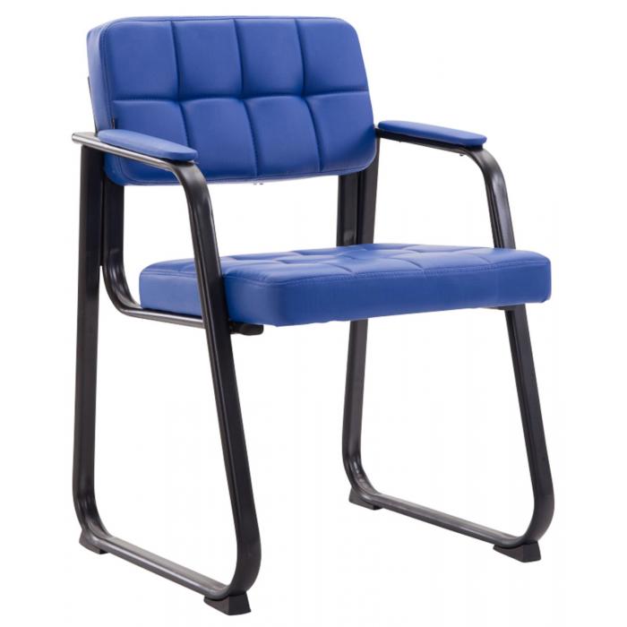 2er Set Besuchersthle HLO-CP22 B Kunstleder ~ blau